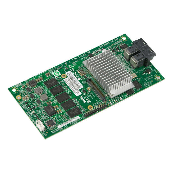 Supermicro AOM-S3108M-H8 - storage controller (RAID) - SAS 12Gb/s - PCIe - RAID Controllers, Cabl...