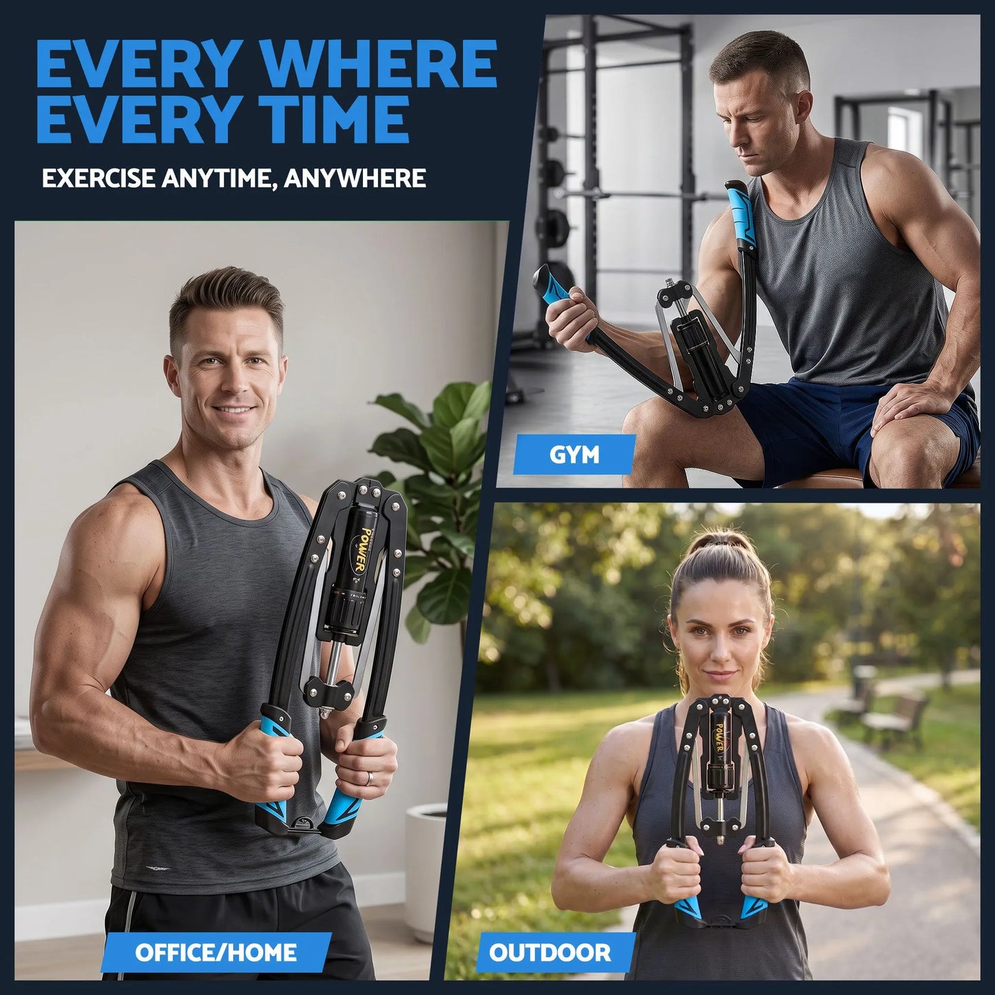Everfit Twister Arm Exerciser Chest Trainer 10-200kg Adjustable Hydraulic Power - Image 9