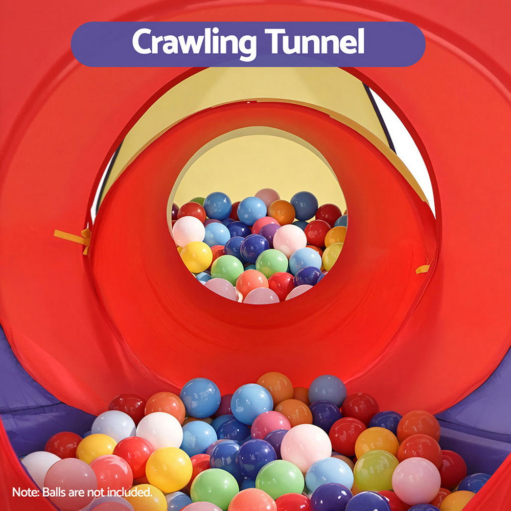 Keezi Kids Playhouse Play Tent Pop Up Teepee Castle Crawl Tunnel Outdoor Indoor Toys Children Gift - Image 5