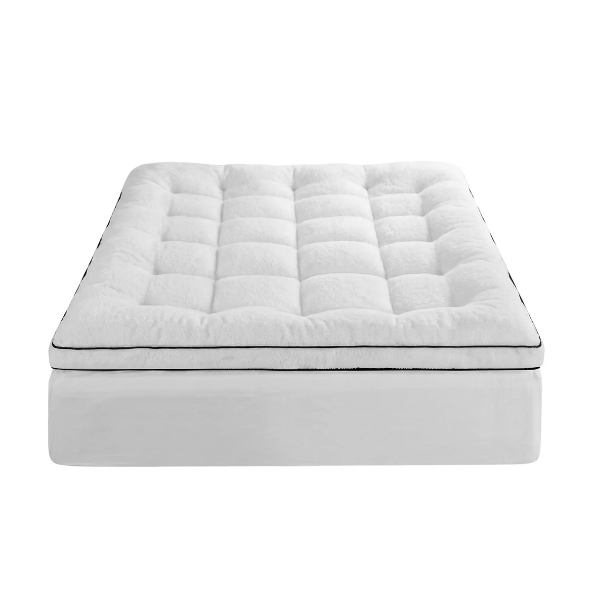 Giselle Bedding Double Mattress Topper 5cm Coral Fleece - Image 4