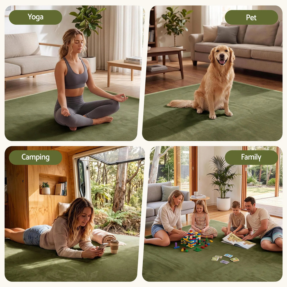 Artiss Tatami Mat Floor Mattress 3cm Thick Futon Mattresses Mellow Mat Rugs Living Room Green - Image 9