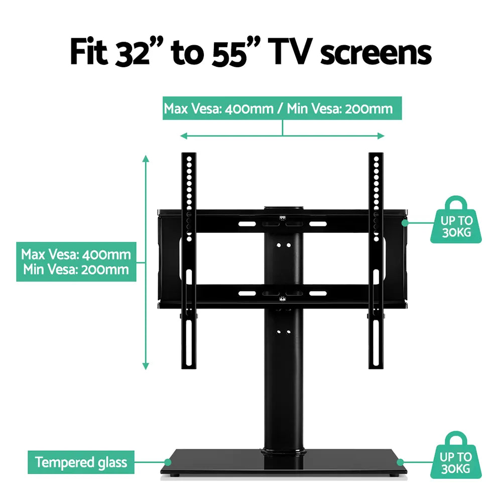 Artiss TV Stand Mount Bracket for 32"-55" LED LCD Swivel Tabletop Desktop Plasma - Image 8