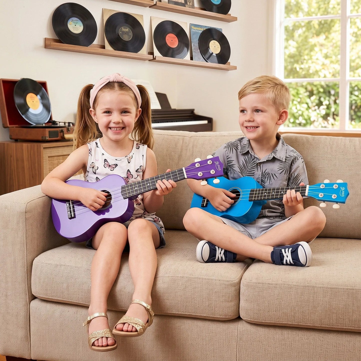 Alpha 21 Inch Ukulele Soprano Beginner Acoustic Small Guitar Kids Strings Purple - Image 8