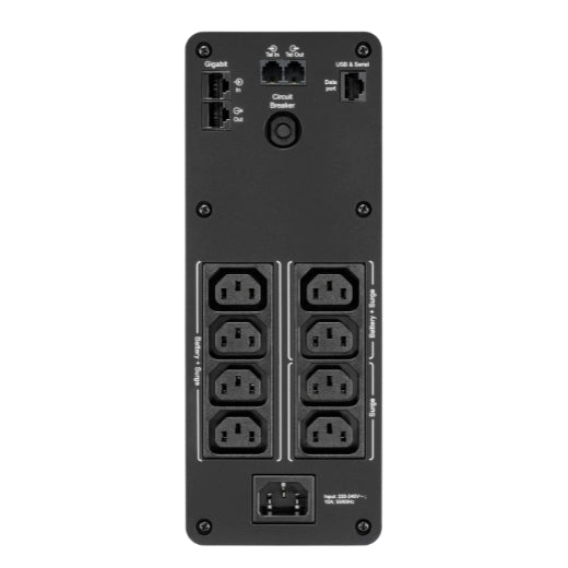 APC Back-UPS Pro 1600VA/960W Line Interactive UPS, Tower, 230V/10A Input, 8x IEC C13 Outlets, Lead Acid Battery, USB Type A + C Ports, LCD