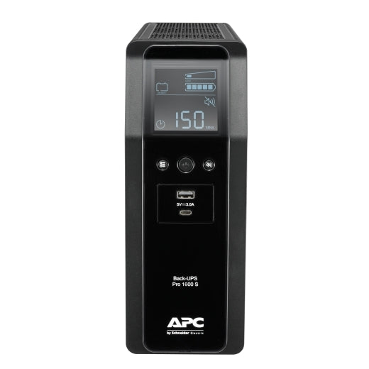 APC Back-UPS Pro 1600VA/960W Line Interactive UPS, Tower, 230V/10A Input, 8x IEC C13 Outlets, Lead Acid Battery, USB Type A + C Ports, LCD