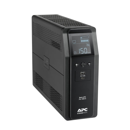 APC Back-UPS Pro 1600VA/960W Line Interactive UPS, Tower, 230V/10A Input, 8x IEC C13 Outlets, Lead Acid Battery, USB Type A + C Ports, LCD
