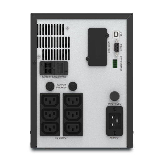 APC Easy UPS 1 Ph Line Interactive, 3kVA, Tower, 230V, 6 IEC C13 outlets, AVR, Intelligent Card Slot + Dry Contact, LCD