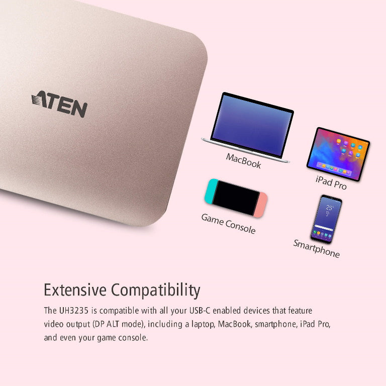 Aten USB-C Multiport Dock with Nintendo Switch, Android and iPad Pro (USB-C) support, HDMI 4K out... - Image 4