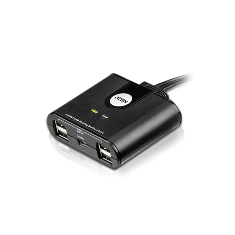 Aten Peripheral Switch 2x4 USB 2.0, 2x PC, 4x USB 2.0 Ports, Remote Port Selector, Plug and Play,...