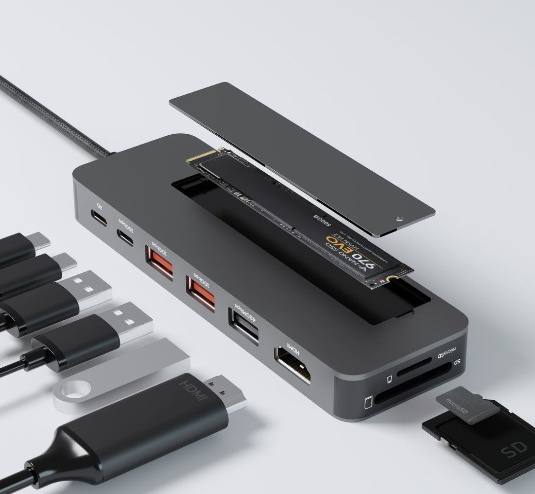 mbeat® mbeat Elite 9-in-1 USB-C Multiport Hub with Built-in M.2 NVMe SSD Enclosure - USB, Bluetoo... - Image 3