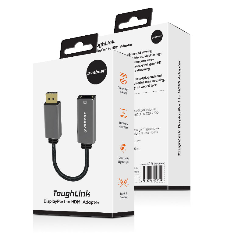 mbeat® Elite Display Port to HDMI Adapter - Converts DisplayPort to HDMI Female Port, Supports 4K... - Image 4