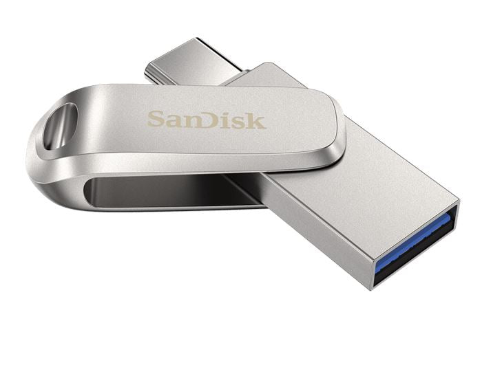 SanDisk 512GB Ultra Dual Drive Luxe USB-C USB-A Flash Drive Memory Stick 150MB/s USB3.1 Type-C Swivel for Android Smartphones Tablets Macs PCs