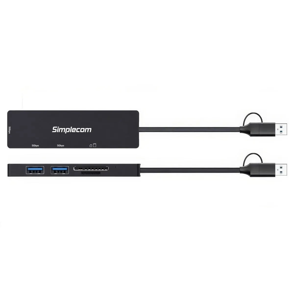 Simplecom CH365C SuperSpeed 3-Port USB Hub with SD MicroSD Card Reader USB-A and USB-C Dual Conne... - Image 4
