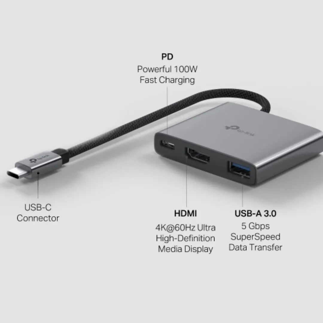 TP-Link UH3020C USB Type-C 3 in 1 Hub, 4K@60Hz HDMI, 100W Power Delivery, 1× USB-A Data Ports.... - Image 3