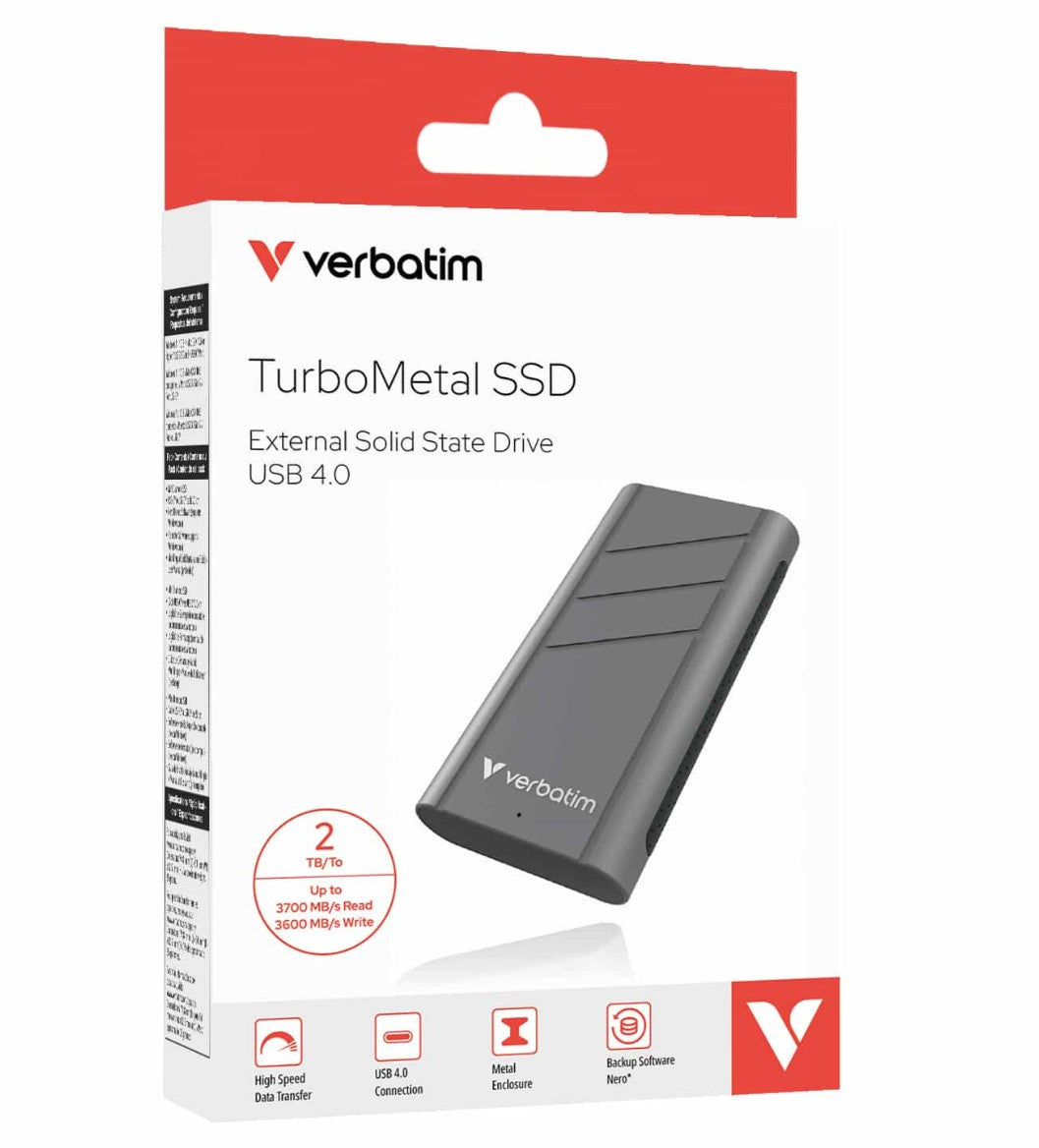 Verbatim Metal Mini SSD USB 3.2 Gen 2 1TB ,High speed data transfer – up to 3700 MB/s read and 36...
