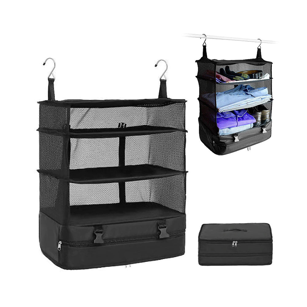 Vagooz Foldable 3 Shelf Travel Camping Organizer with Hook - Image 7