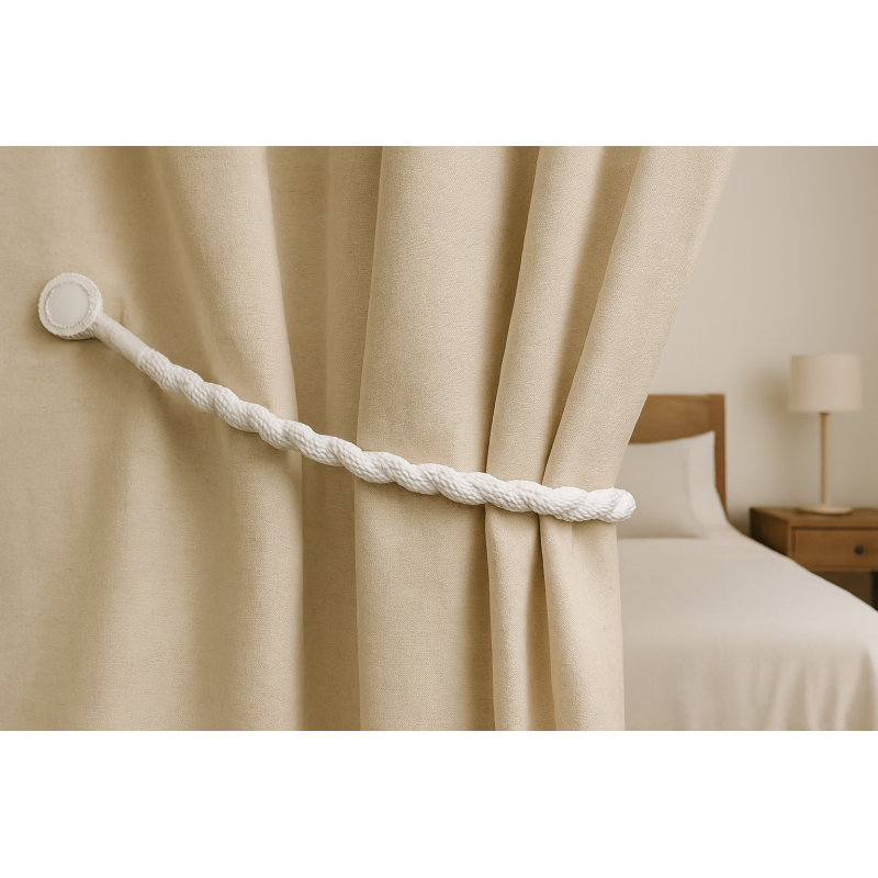 Magnetic weaved rope tieback Off White - Image 3