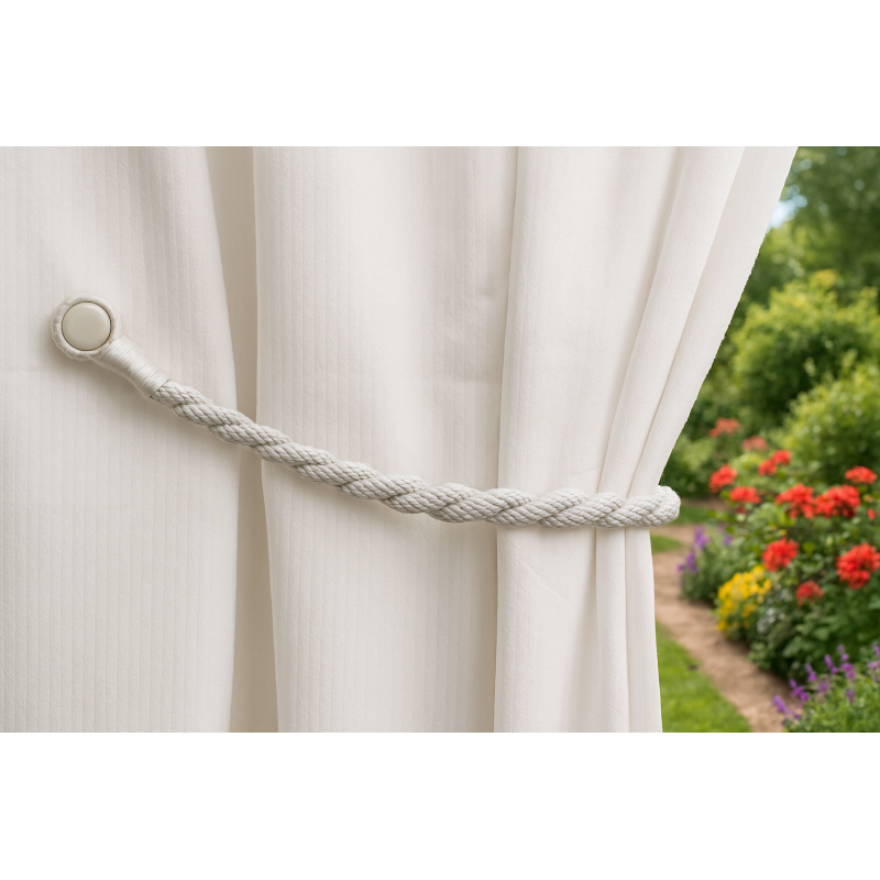 Magnetic weaved rope tieback Beige - Image 3