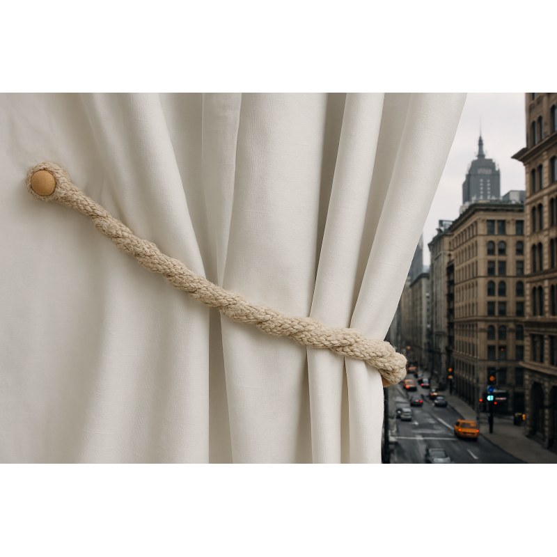 Magnetic weaved rope tieback Linen - Image 3