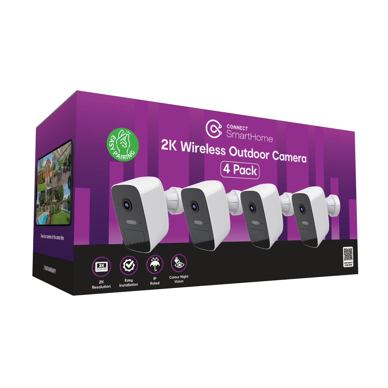 Connect SmartHome Wireless 2K Outdoor Camera 4 Pack - Image 9