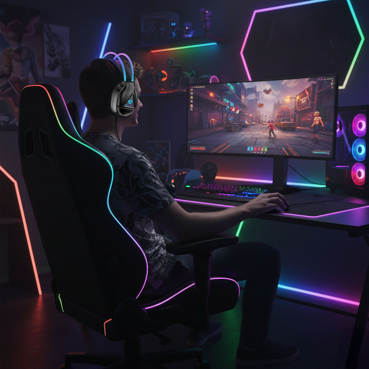 Laser RGB Infinity Wired Gaming Headphones - Image 9