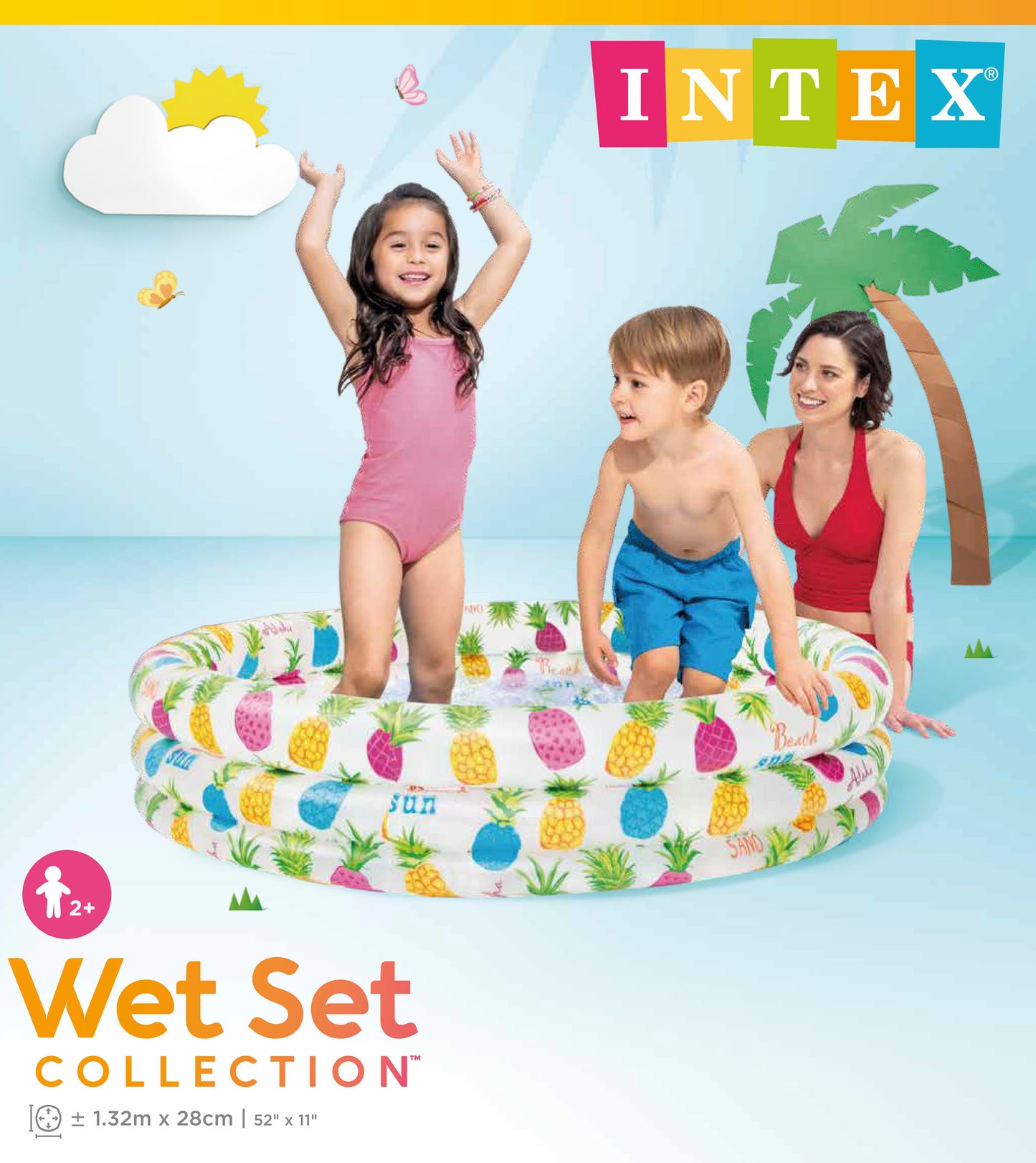 Intex 3 Ring Pineapple Splash Pool 59431 132cm - Image 4