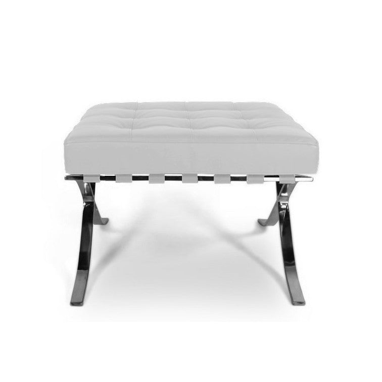 White Barcelona Ottoman - Classic Version - Replica - Image 2