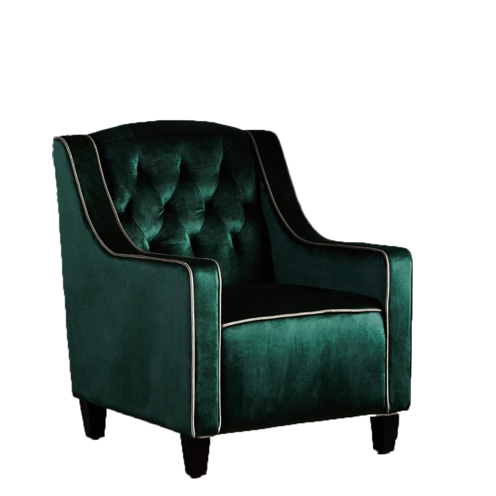 Lara Two Tone Tufted Emerald New Velvet Club Armchair - Image 4