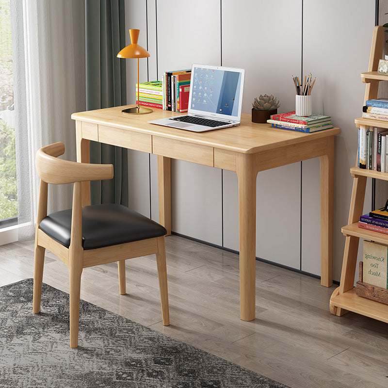 Mitch Solid Wood Study Desk /Rubberwood/Minimal Assembly/Natural Wood Colour - Image 4
