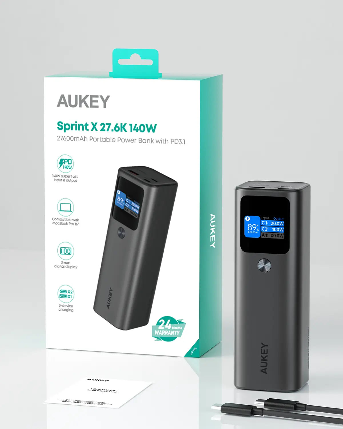 Aukey Sprint X 27.6K 140W 27,600mAh Portable Power Bank with PD3.1 (PB-Y45) - Image 9