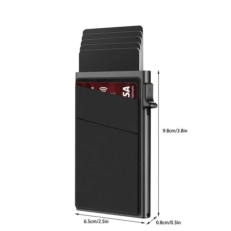 Contemporary Acrylic RFID Blocking Card Holder - Minimalist Business Wallet for Men, Automatic Pop-Up, 1pc - Image 4