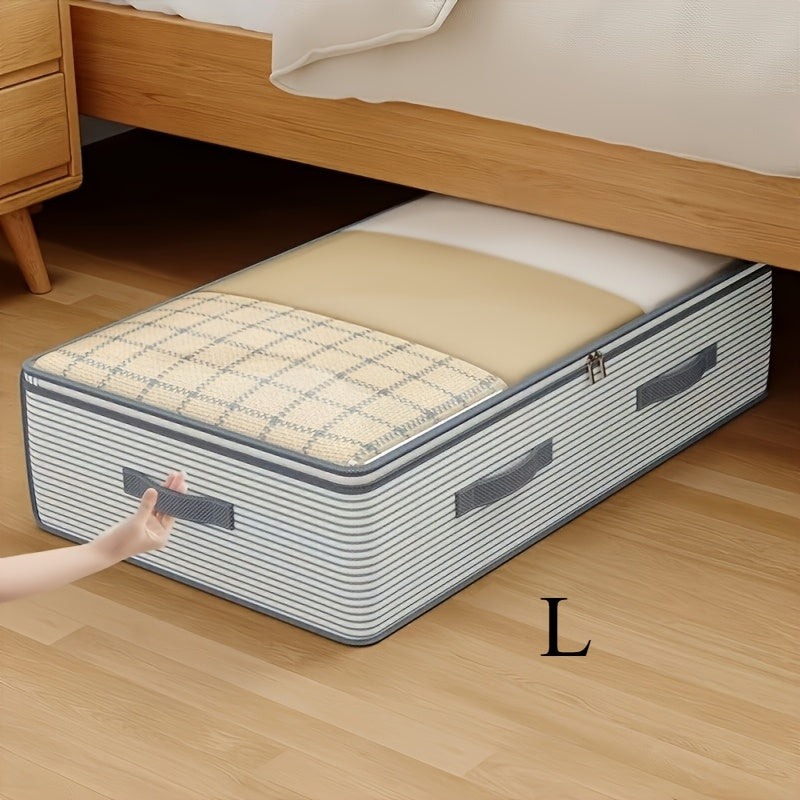 Large Storage Organizer Bag - Made from heavy-duty non-woven fabric with transparent windows, multi-layer clothing storage box suitable for wardrobes, under-bed, and travel. (XL) - Image 6