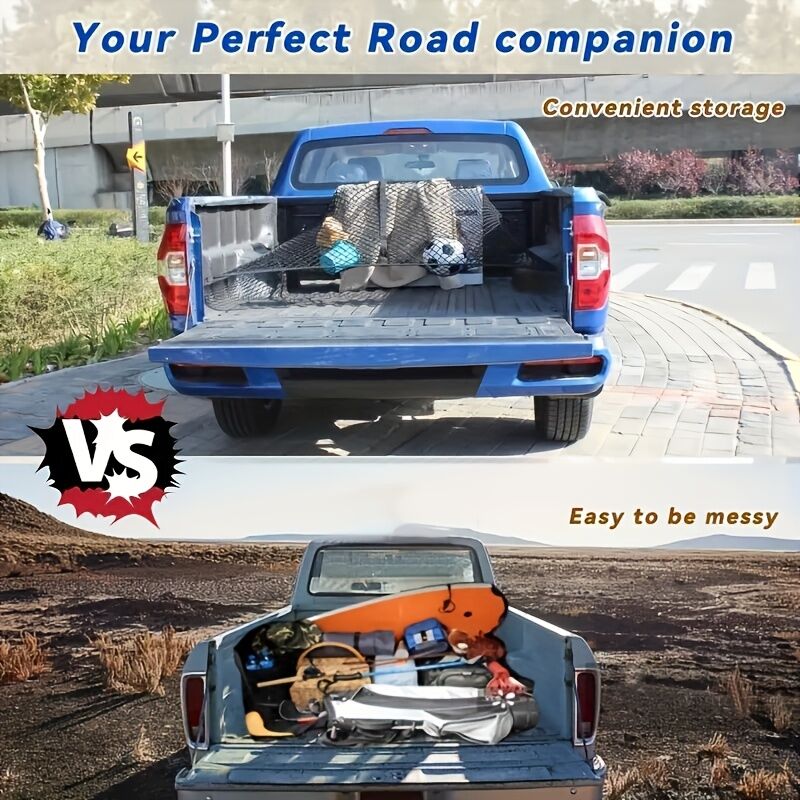 High-elasticity truck bed net, cargo net for pickup truck bed, stretchable mesh organizer for pickup truck trunk bed, suitable for daily light loads in trucks - Image 6
