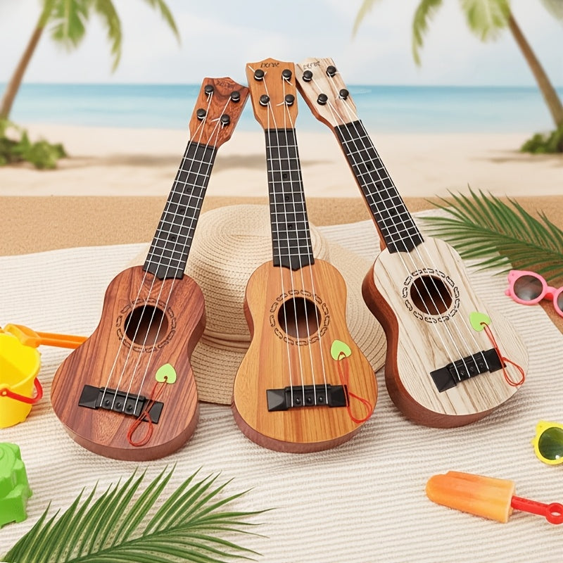 Acacia wood 17-inch Playable Ukulele Mini Guitar, lightweight and portable. Features comfortable nylon strings, includes a pick, and has open-style tuning pegs for precise tuning. Suitable for beginners and music enthusiasts, a popular gift choice for hol - Image 7