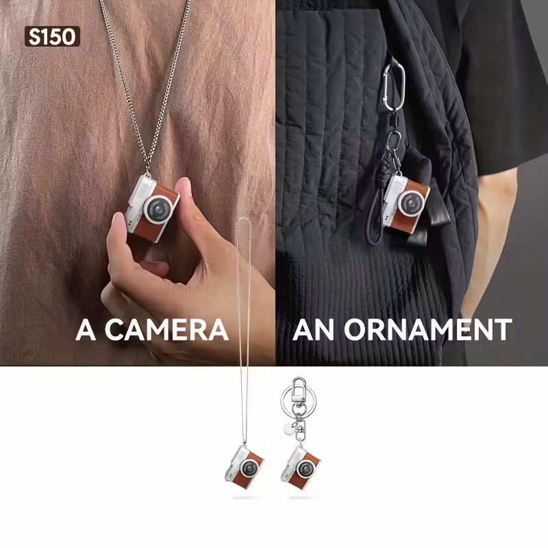 Mini camera retro version, wearable mini camera - 1080P high-definition video, 0.96-inch IPS screen, LED fill light, 17.5-gram ultra-light portable, suitable for Vlog shooting and travel, small pocket-sized photo recorder with 32GB card - small compact mi - Image 8