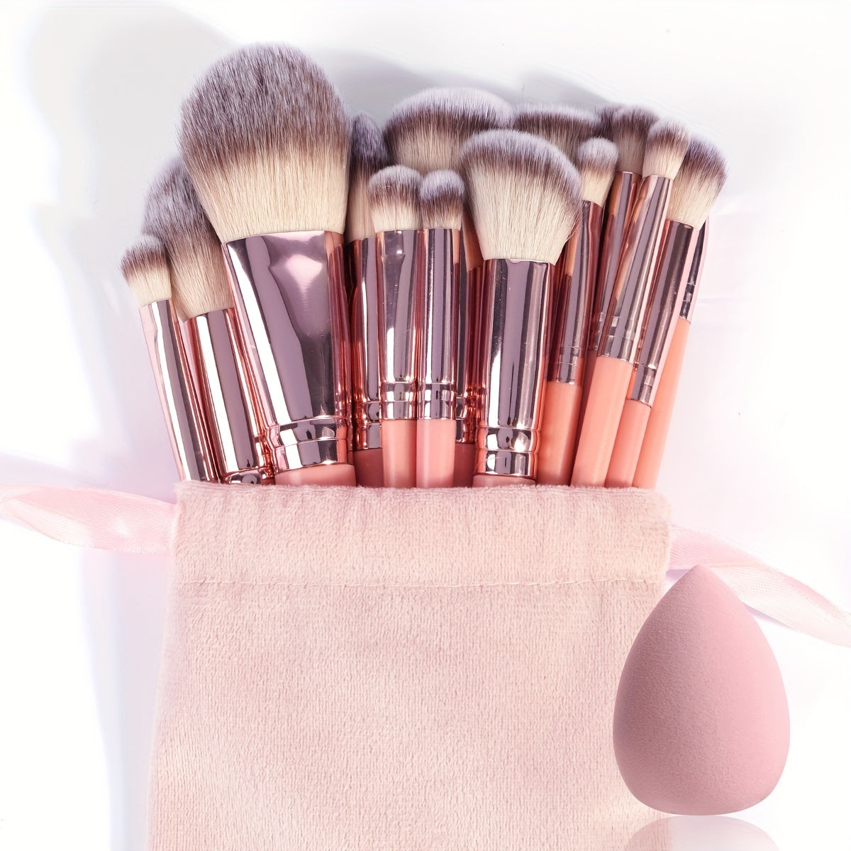 MAANGE 18-piece professional makeup brush set, including 18 makeup brushes + velvet cloth bag, soft brush hair makeup brushes, foundation brush, eye shadow brush, blending brush, concealer brush, eyeliner brush, skin-friendly powder puff set, travel porta - Image 6
