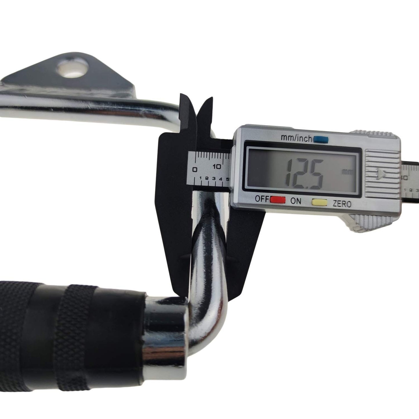 Solid D-Handle Cable Attachment for Home Gym & Cable Machine – Chrome-Finished Steel Bar with Anti-Slip Grip (Black) | - Image 5
