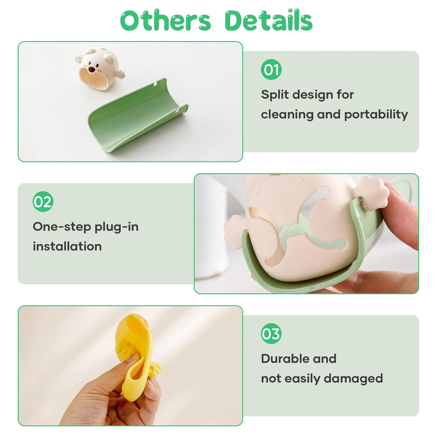 Cute Cartoon Faucet Extender for Kids – 14cm Water Flow Extension, Splash-Proof Hand Washing Aid for Toddlers, BPA-Free, Compatible with Most Kitchen and Bathroom Faucets (Yellow & Green) - Image 7