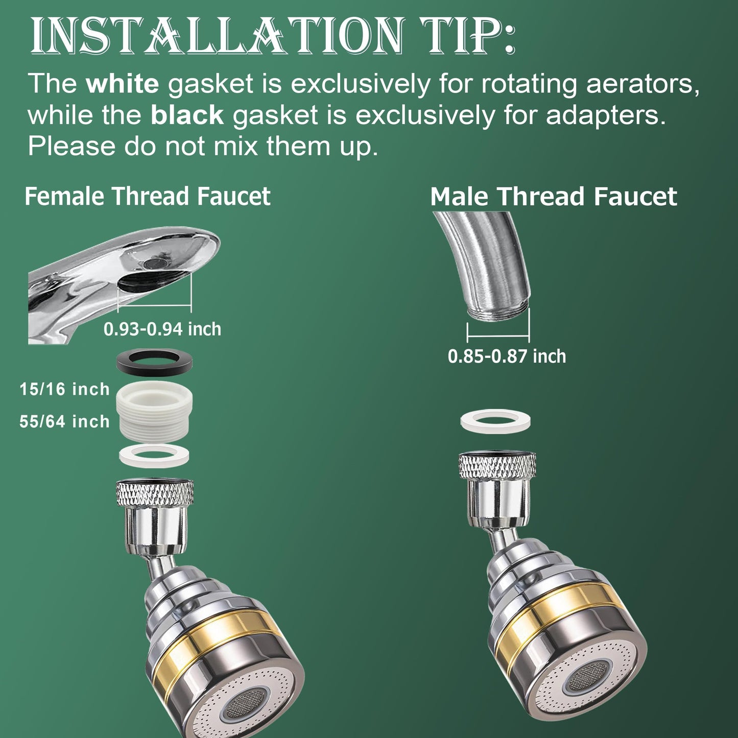Multi-Function Rotating Faucet Aerator – 360° Swivel Kitchen Sink Extender with Adjustable Flow Modes, 3-inch & 7-inch Lengths, Anti-Splash Sprayer for Washing, Cleaning, and Filling (Silver,Long) - Image 7