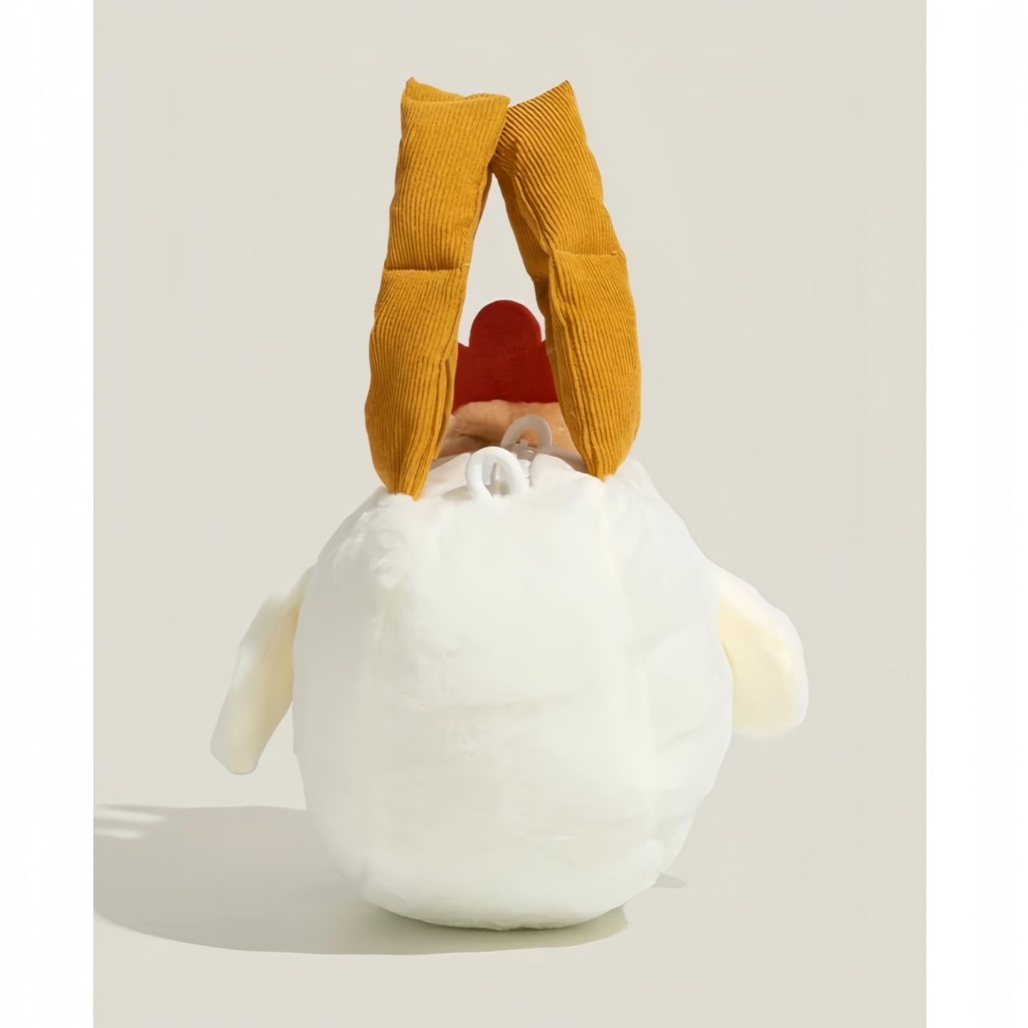 Cute Chicken Plush Handbag – White & Brown Kawaii Animal Tote for Girls & Women | Fun Gift Idea - Image 6