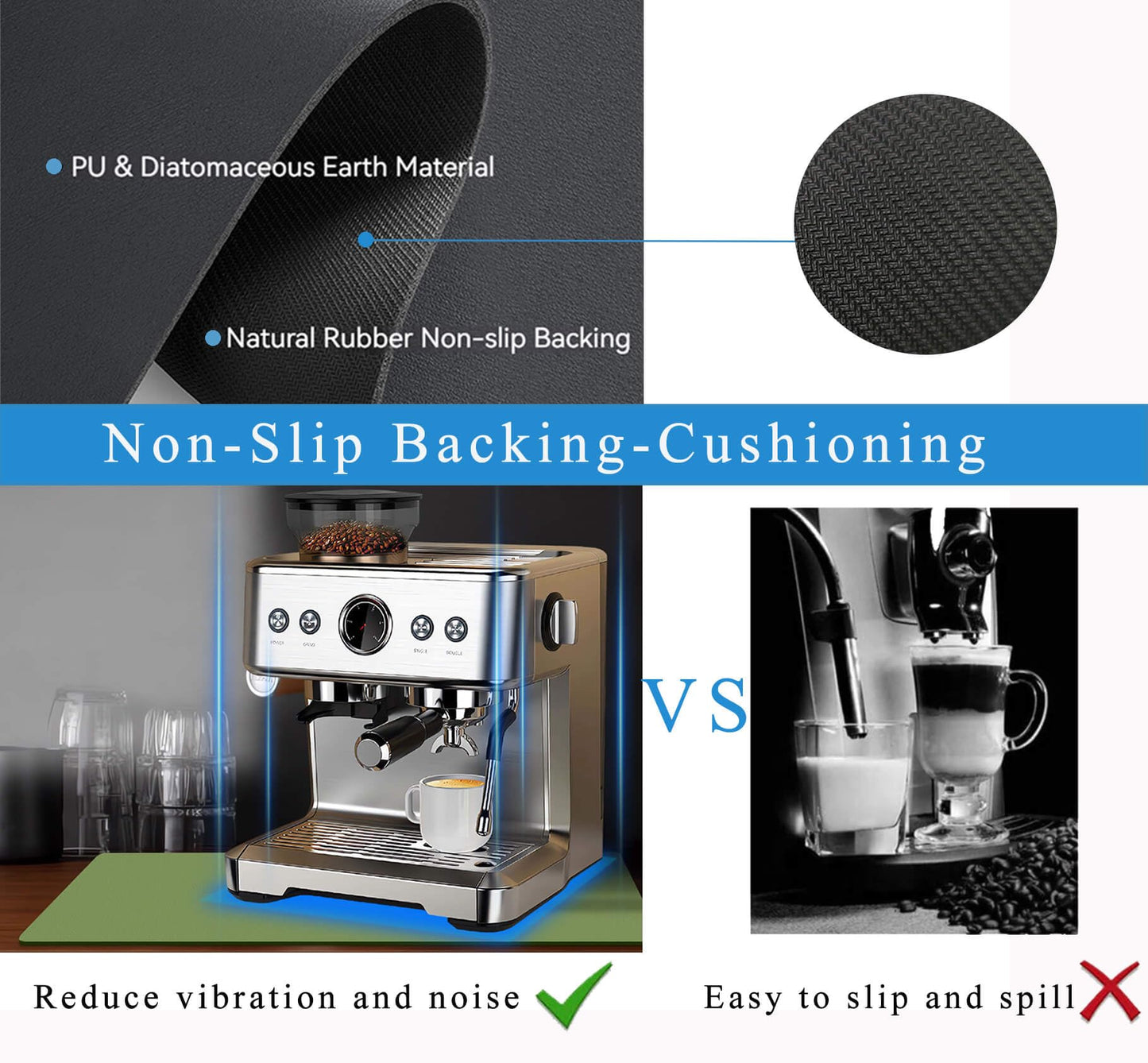 Kitchen Counter Mat for Coffee Maker – Absorbent & Quick-Dry Bar Pad with Non-Slip Backing, Protective Surface for Espresso Machine, Dish Drying Mat (Green,60*90cm) - Image 6