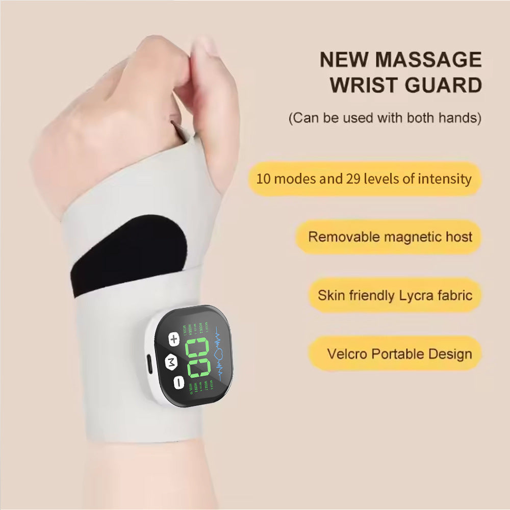 Smart Wrist Massage Brace with 10 Modes & 29 Intensity Levels – Rechargeable Heat Therapy and TENS for Pain Relief, Carpal Tunnel Support, and Joint Comfort (White) | Blue Version Available In-Store - Image 8