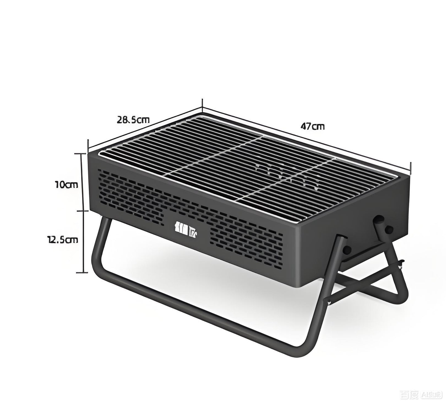 Portable Charcoal Grill with Foldable Legs & Stainless Steel Grate – Compact Outdoor BBQ for Camping, Picnics & Backyard Gatherings (Gray) - Image 6