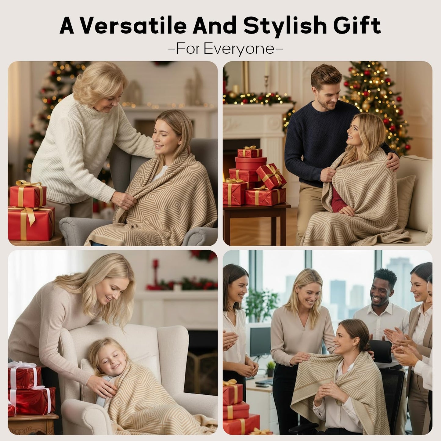 Premium Travel Blanket – Ultra-Soft Knit Wrap for Airplane, Car, Office Naps, and Gifts – Lightweight, Breathable, and Stylish with Storage Bag (Khaki) - Image 7