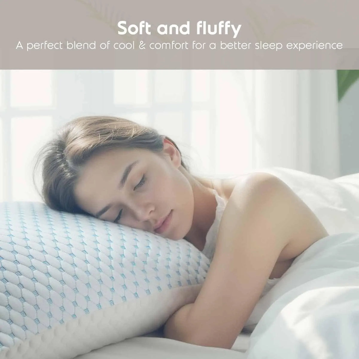 Queen Size Cooling Pillow with Shredded Memory Foam & Gel Infusion – Adjustable Loft, Breathable Dual-Sided Cover, 20" x 30" (Blue) | Other Sizes Available in Store - Image 8