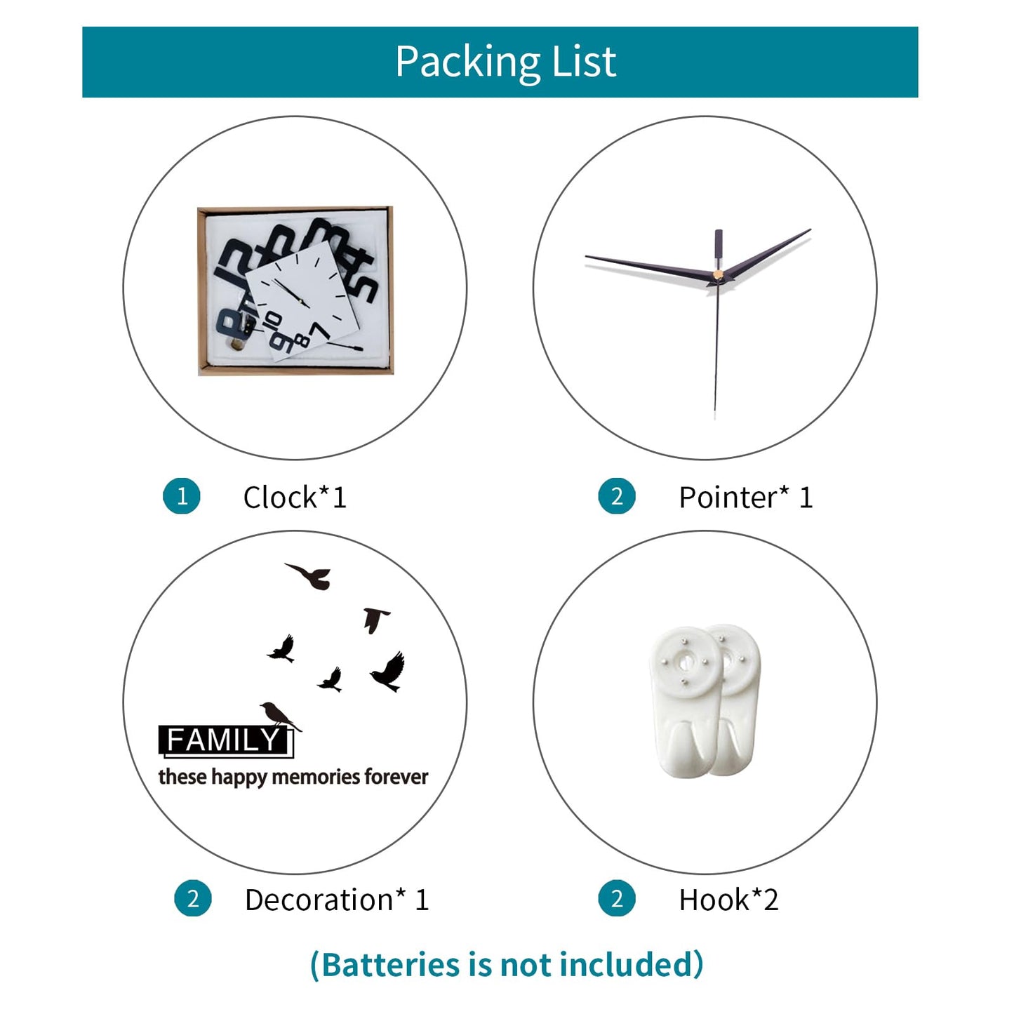 Modern Diamond Wall Clock – Creative 3D Design Silent Quartz Wall Clock for Living Room, Bedroom, Office, Home Decor, Battery Operated (Black-White) - Image 7