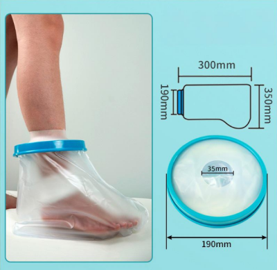 Foot Waterproof Shower Sleeve for Adults – Reusable Cast Protector for Ankle, Foot & Toe During Bathing or Water Activities (Blue) - Image 6