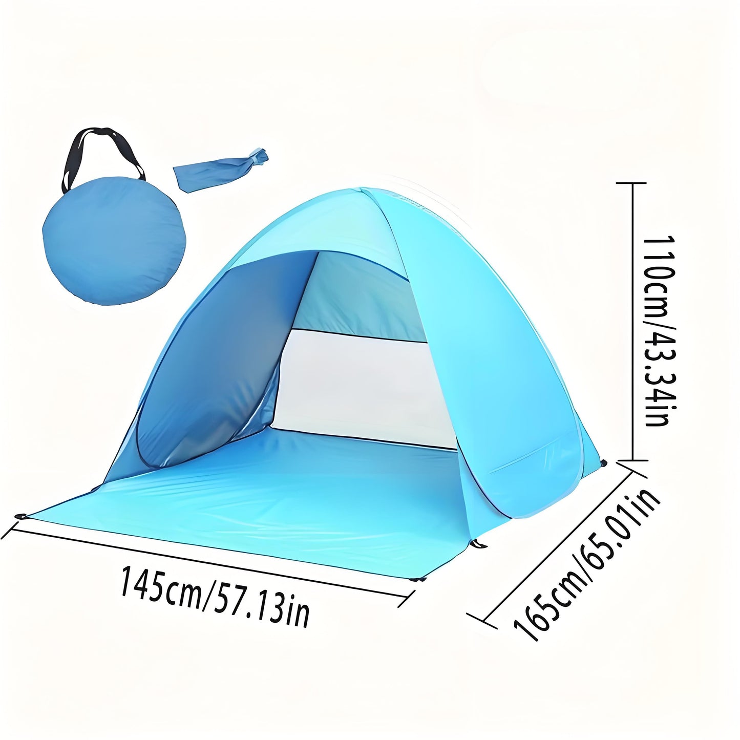 Pop Up Beach Tent: 3-4 Person UPF 50+ Sun Shelter with Carry Bag – Quick-Setup Shade for Beach/Camping(XL) - Image 7