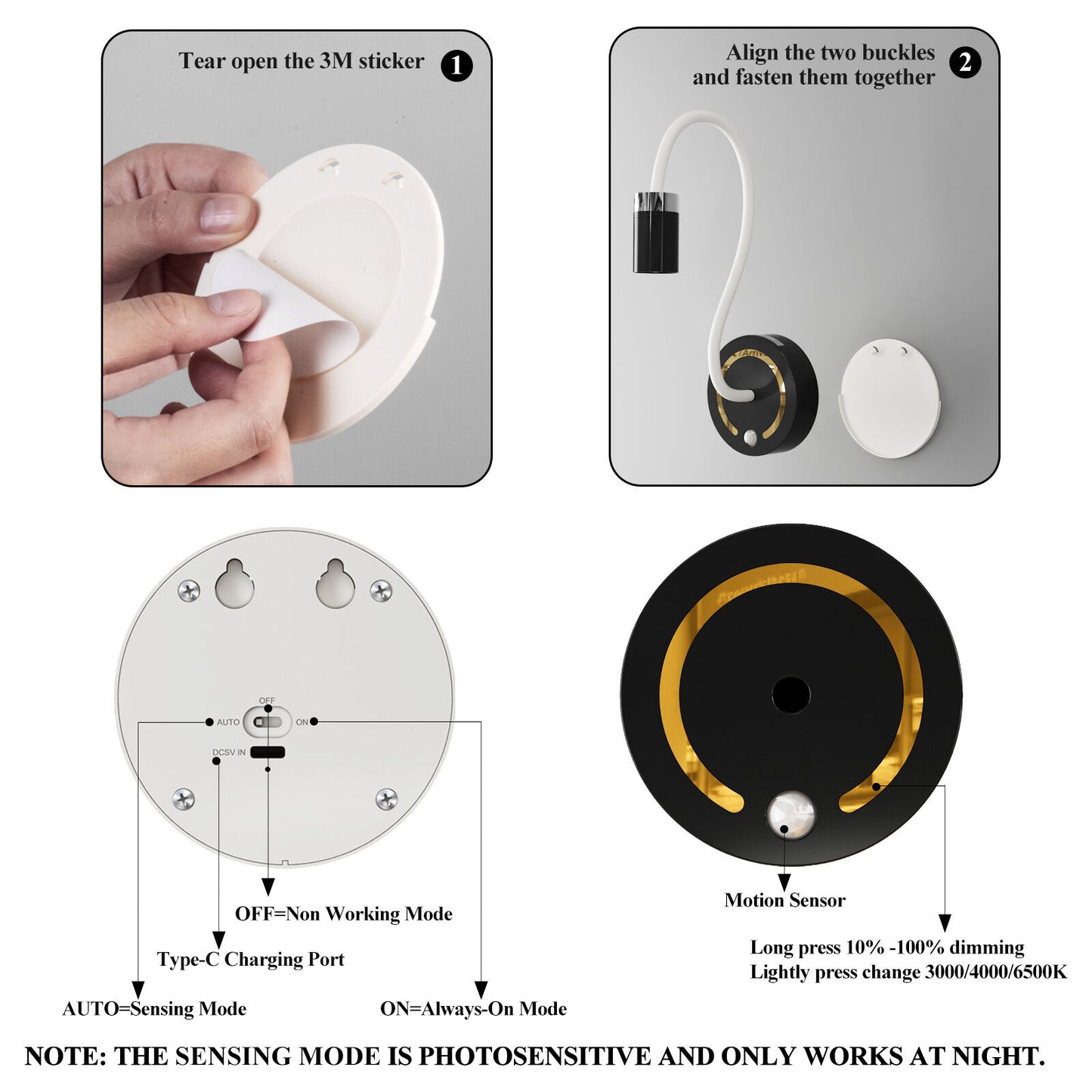 Rechargeable Motion Sensor Night Light – DIY Silicone Hose Lamp for Bedroom & Desk (White) | Other Colors Available in Store - Image 9