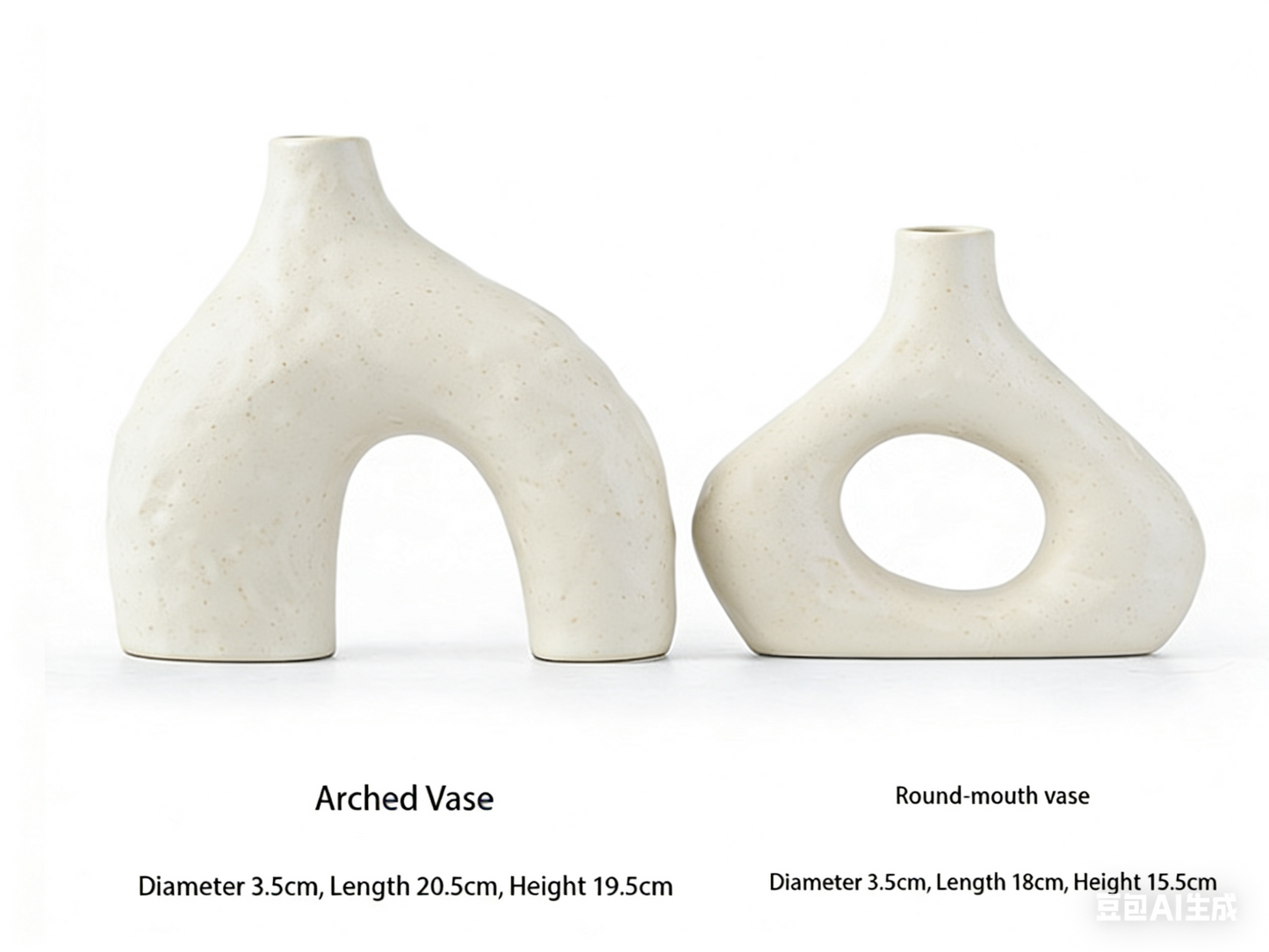 Minimalist Ceramic Vase Set (2-Piece): Modern Home Decor for Flower Arrangements (White) | Black Version Available In-Store - Image 7
